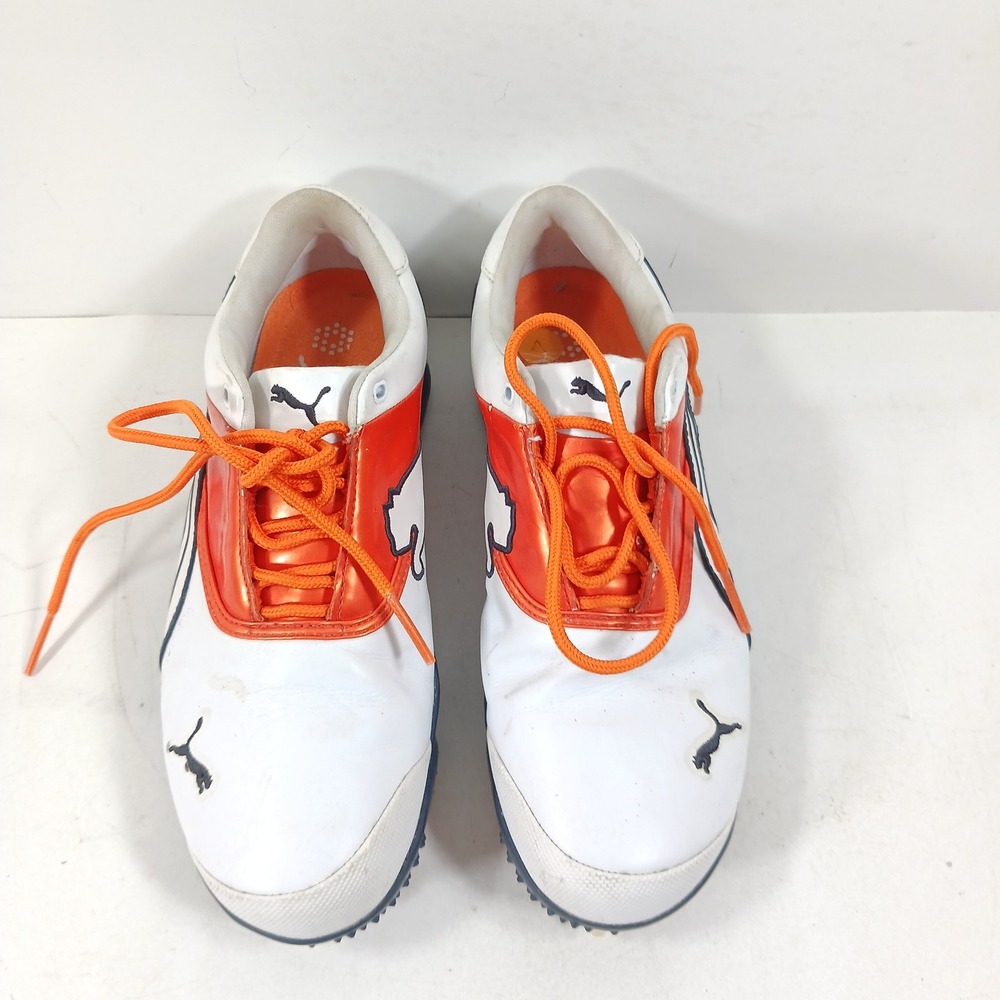 Puma ArchTec Golf Shoes White Orange Navy Blue SmartQuill Spiked 185320-01 US 7 - Picture 2 of 11